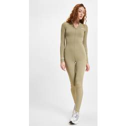 Sixth June Rib Fitted Jumpsuit Khaki