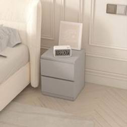 Home Source Modern 2 Drawer Cabinet Bedside Table