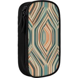 Famgem Abstract Pattern Pencil Case with Double Zippers