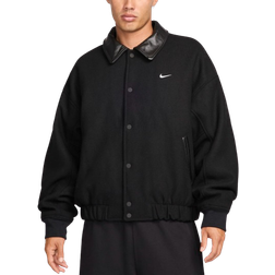 Nike Solo Swoosh Men's Wool Varsity Jacket - Black/White