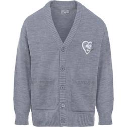 Sixth June Pinned Heart Cardigan - Grey