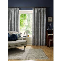 William Morris At Home Blackout Lined Pencil Pleat Curtains - Indigo