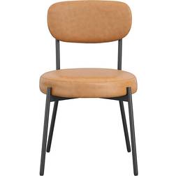 LPD Smith Faux Leather Caramel Kitchen Chair 80cm 2pcs