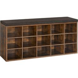 Vasagle Compartments for Living Room Vintage Brown/Maroon Storage Bench 105x48cm