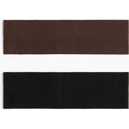 H&M Jersey Hairbands Dark Brown/Black 2-Pack