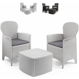 ProGarden Outdoor Garten Lounge Set 2 Sessel 85.5" x 60" - Weiß Lounge-Set