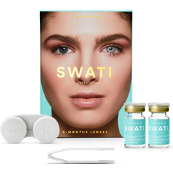 Swati SWATI Turquoise/Grey Coloured Contact Lenses 6-Months 1 Pair