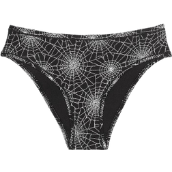 PINK Women's Cheeky Panty - Pure Black Halloween Foil Spider Web Print