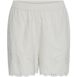 Pieces Pcalmina Mw Embroidery Shorts - Beige