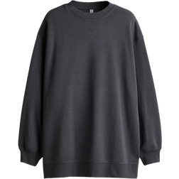 H&M Women Oversized Sweatshirt - Light Gray Mottled