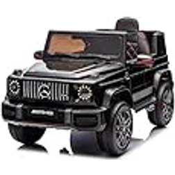 FINOOS FINOOS Barn elektrisk bil Mercedes G63 24V AMG XL 4X4 barnbil elektrisk med fjärrkontroll elbil för barn barnbil (Svart XL 24V)