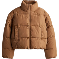 H&M Women Short Puffer Jacket - Dark Beige