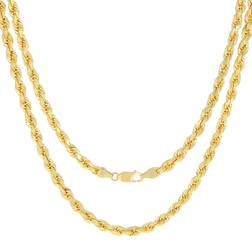 Nuragold Rope Chain Diamond Cut Necklace 5mm 10k - Gold