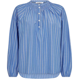 Co'Couture Samra Stripe Blouse - Sky Blue