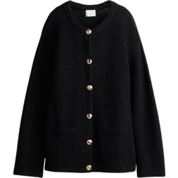 H&M Ribbed Knit Cardigan - Black