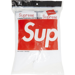 Supreme Hanes Crew Socks 4-pack - White