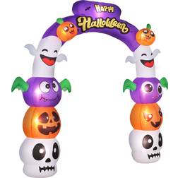 OutSunny Inflatable Decorations Halloween Archway with Pumpkin Skulls Ghosts Bats