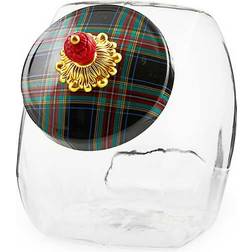 Mackenzie-Childs Black Tartan Lid Biscuit Jar 1gal