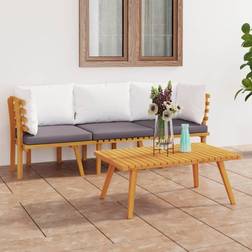 Dkd Home Decor 3-Tlg Garten-Lounge-Set mit Kissen Massivholz Lounge-Set