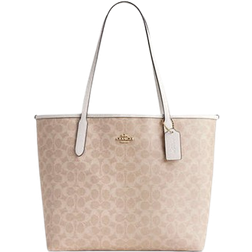 Coach City Tote Bag In Signature Canvas - Gold/Sand/Chalk