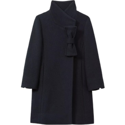 Reiss Kid's Keri Wool Blend Funnel Neck Bow Coat - Navy