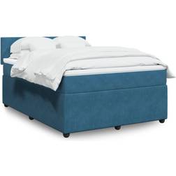 vidaXL Boxspringbett mit Matratze 160x200 cm Blau Betten-Sets