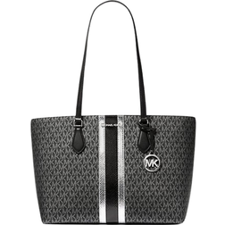 Michael Kors Sheila Large Signature Logo and Metallic Tote Bag - Black