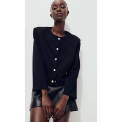 H&M Cardigan Schulterpolstern - Schwarz
