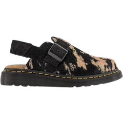 Dr. Martens Jorge II Contrast Hair On Mules - Black/Beige