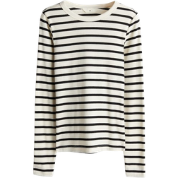 H&M Ribbed Jersey Shirt - White/Striped