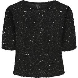 Pieces Pckam S Top 4617684 - Black Sequins