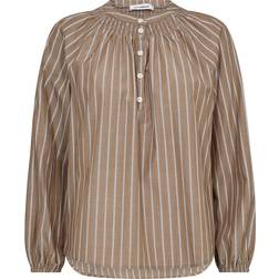 Co'Couture Samra Stripe Blouse - Walnut
