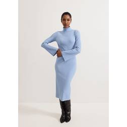 Phase Eight Women's Kylie Blue Roll Neck Dress Pale Blue