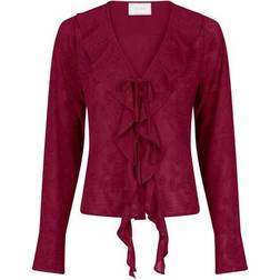 Neo Noir Anika Burnout Blouse - Burgundy