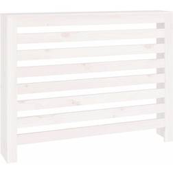 vidaXL Cache-radiateur Blanc 108,5x19x84 cm Bois Massif De Pin