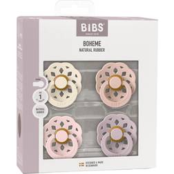 Bibs Bohemian Nappar 4-pack Stl. 1 Rund Ivory/Blush/Blos 0-6 mån Nappar