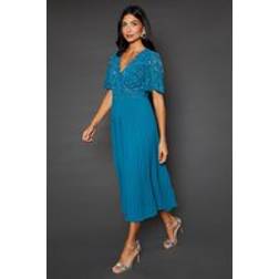 Wallis Occasion Embellished Midi Dress Teal