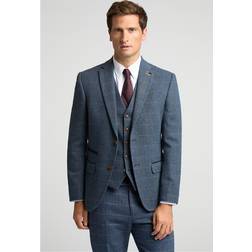 Antique Rogue Slim Fit Check Tweed Jacket Blue 40R