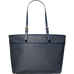 Michael Kors Winston Large Signature Logo Print Woven Tote Bag - Admrl/Plblue