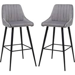 NOVECRAFTO Breakfast Light Grey Bar Stool 95cm 2pcs