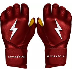 Bruce Bolt Adult Long Cuff Gold Palm Batting Gloves