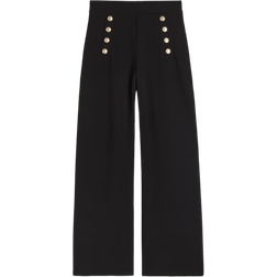 H&M Button-Front Trousers - Black