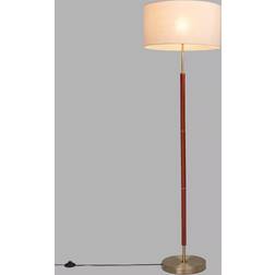 John Lewis Hamilton - Walnut Stain/Antique Brass Floor Lamp