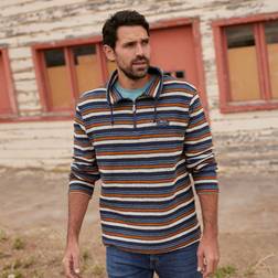 Weird Fish Oscar 1/4 Zip Stripe Kierra Eco Macaroni Navy