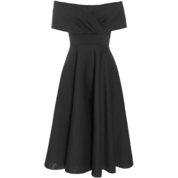 Quiz Bardot Skater Midi Dress - Black