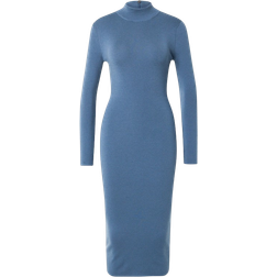 Michael Kors Wool Blend Mock Neck Midi Dress - Azul