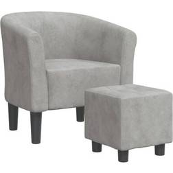 vidaXL Club Chair Light Grey Lænestol 68cm 2stk