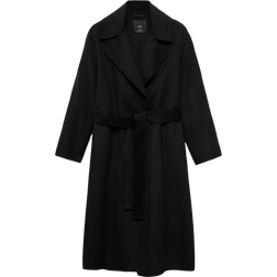 Mango Manteau Fait Main Ceinture Noir - Femme - Noir