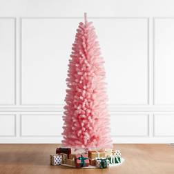 GlitzHome Shimmering Pencil Tinsel Pink Christmas Tree 109" 10pcs