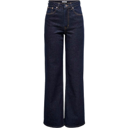 Only Juicy High Waist Wide Leg Fit Jeans - Blue/Dark Blue Denim